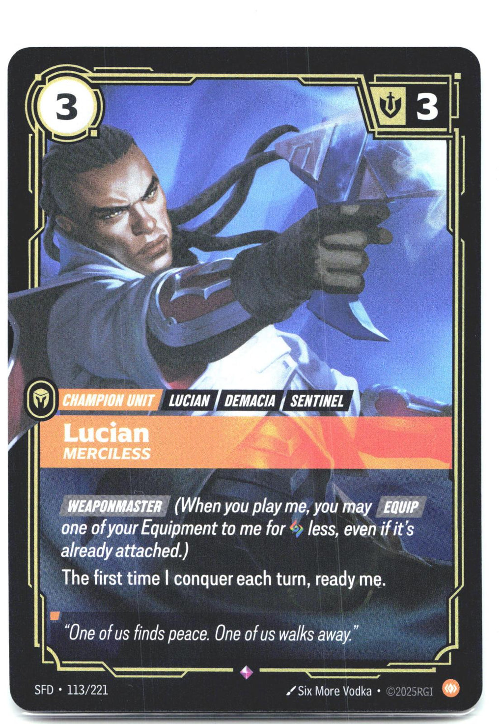 113/221 Lucian - Merciless Foil Spiritforged