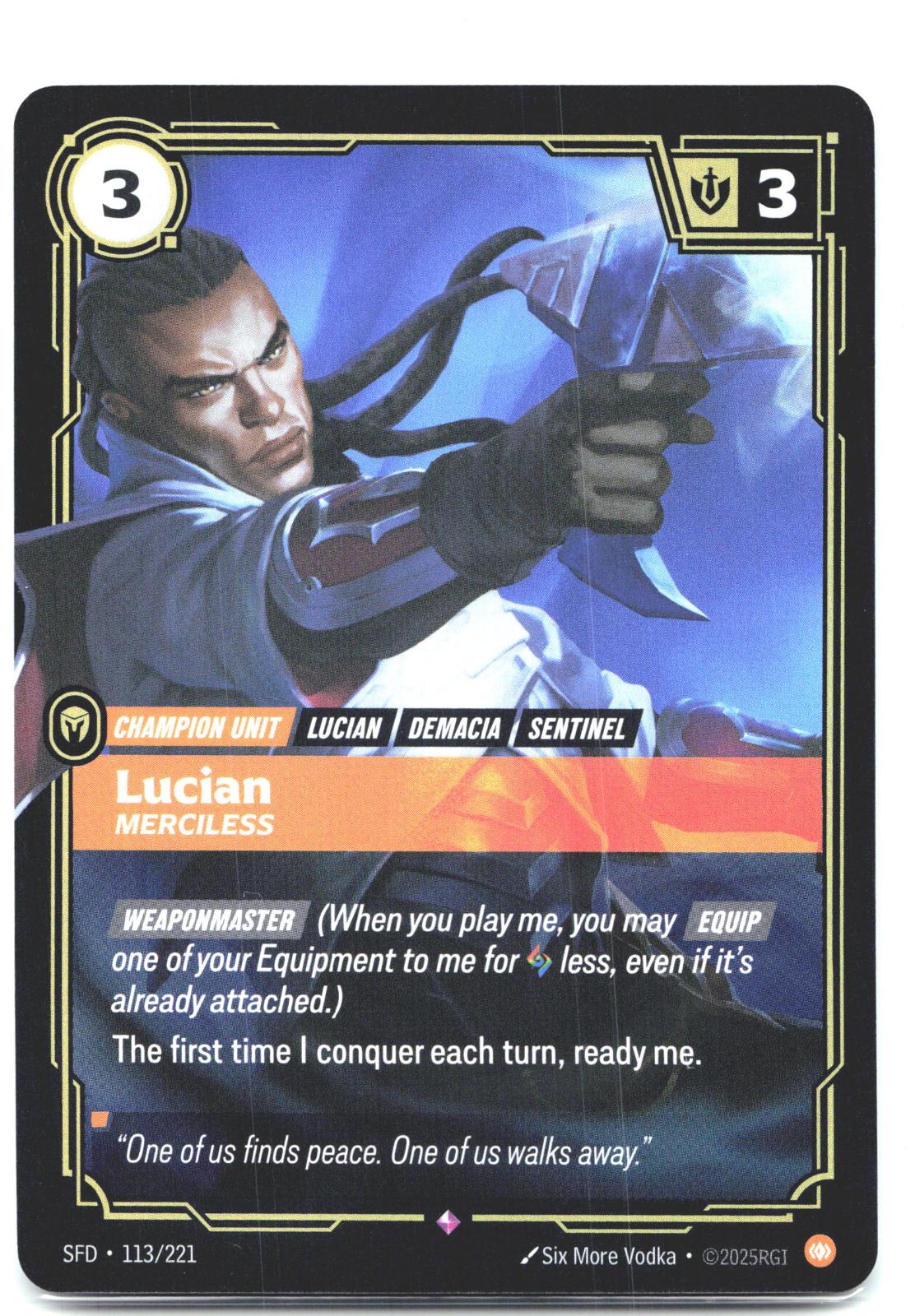113/221 Lucian - Merciless Foil Spiritforged