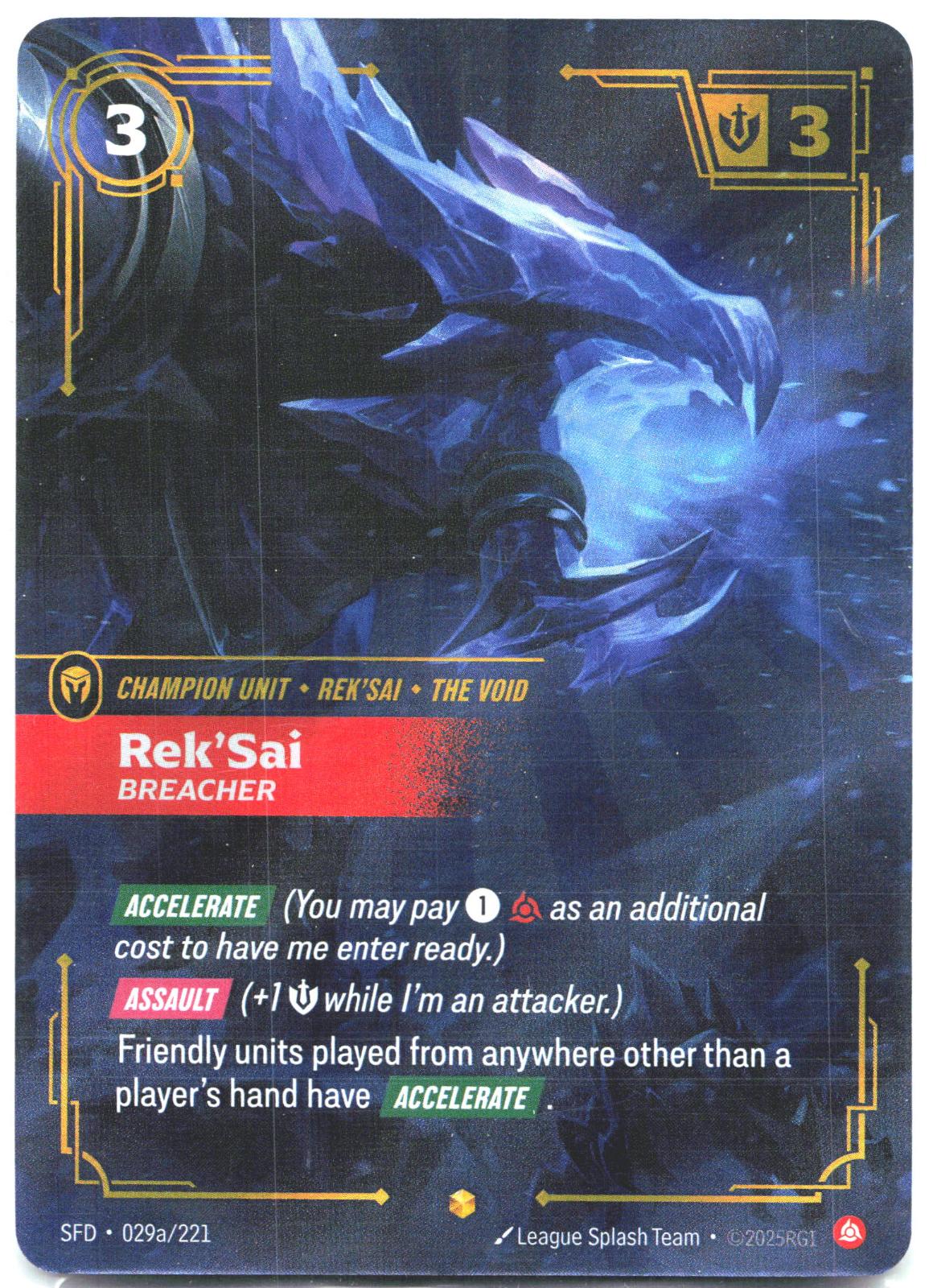 029A/221 Rek'Sai - Breacher (Alternate Art) Foil Spiritforged