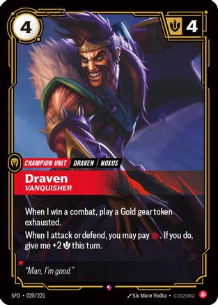 020/221 Draven - Vanquisher Foil Spiritforged