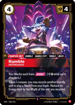 026/221 Rumble - Hotheaded Foil Spiritforged