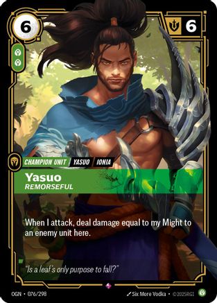 076/298 Yasuo - Remorseful Foil Origins