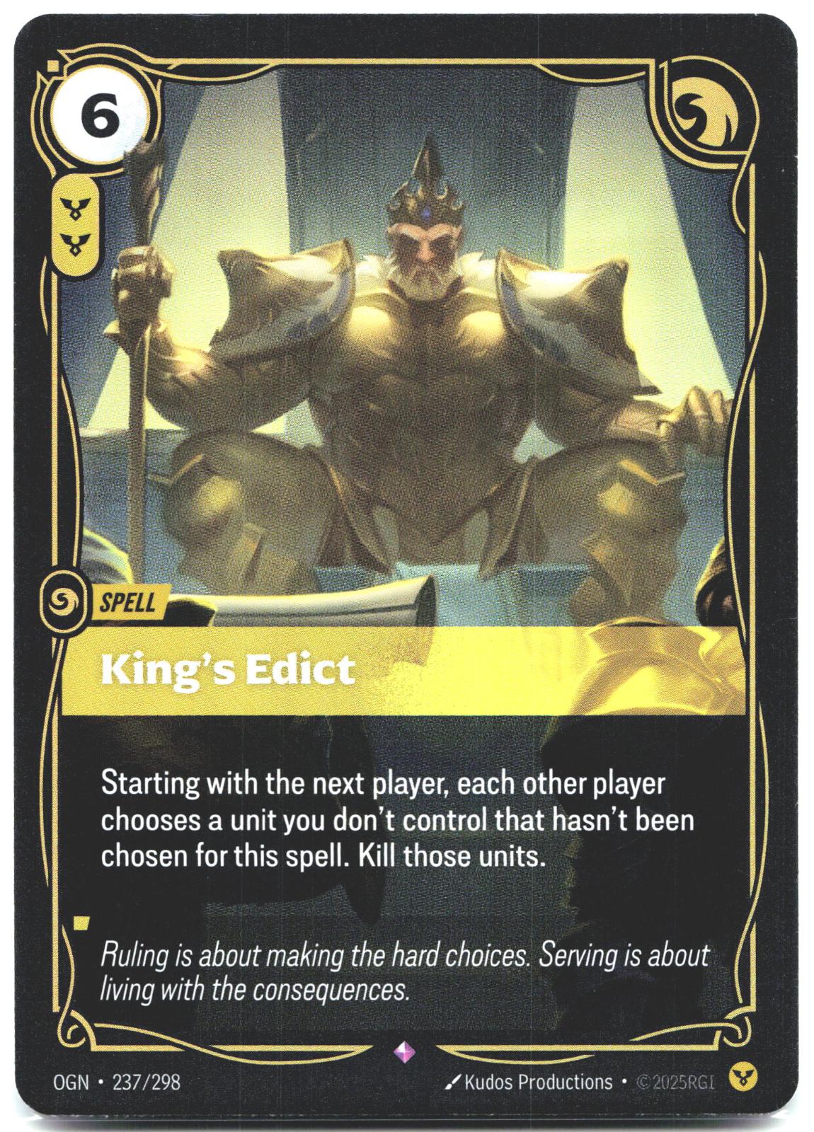 237/298 King's Edict Foil Origins