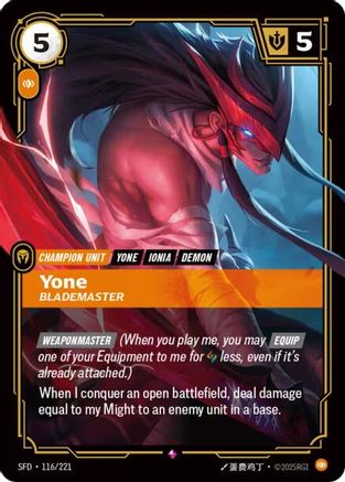 116/221 Yone - Blademaster Foil Spiritforged