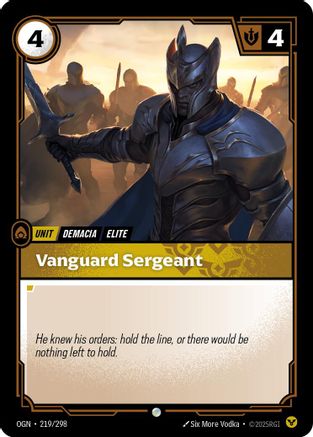 219/298 Vanguard Sergeant Origins