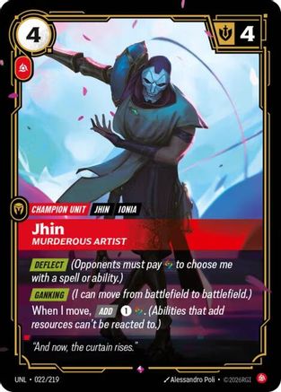 022/219 Jhin - Murderous Artist Foil Unleashed