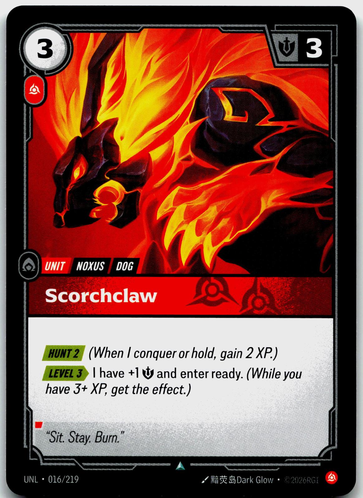 016/219 Scorchclaw Unleashed