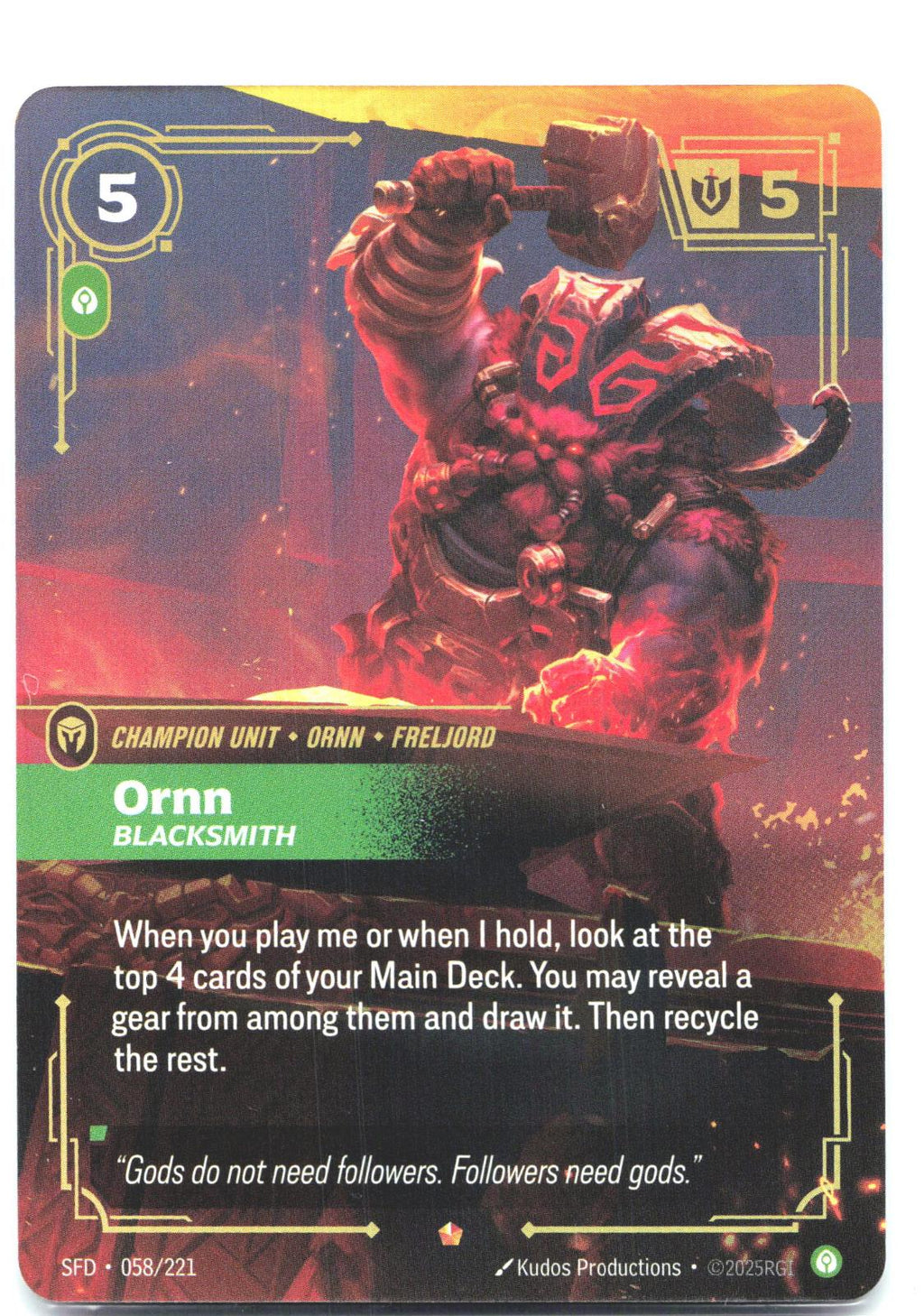 058/221 Ornn - Blacksmith Foil Spiritforged