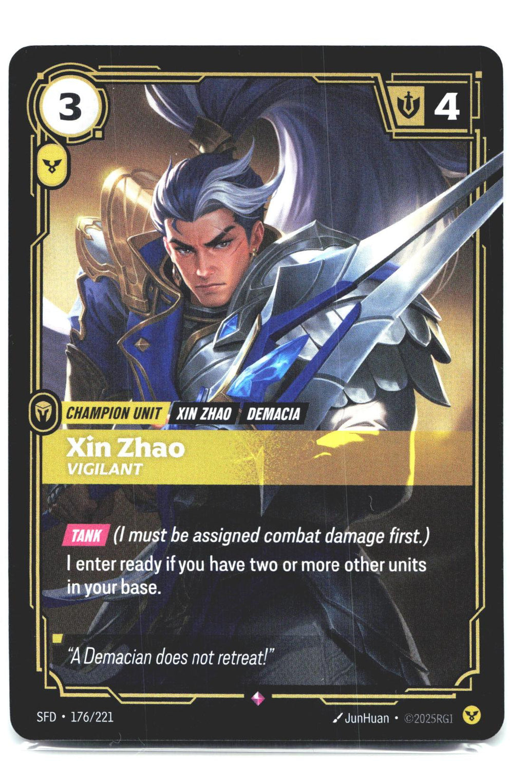 176/221 Xin Zhao - Vigilant Foil Spiritforged