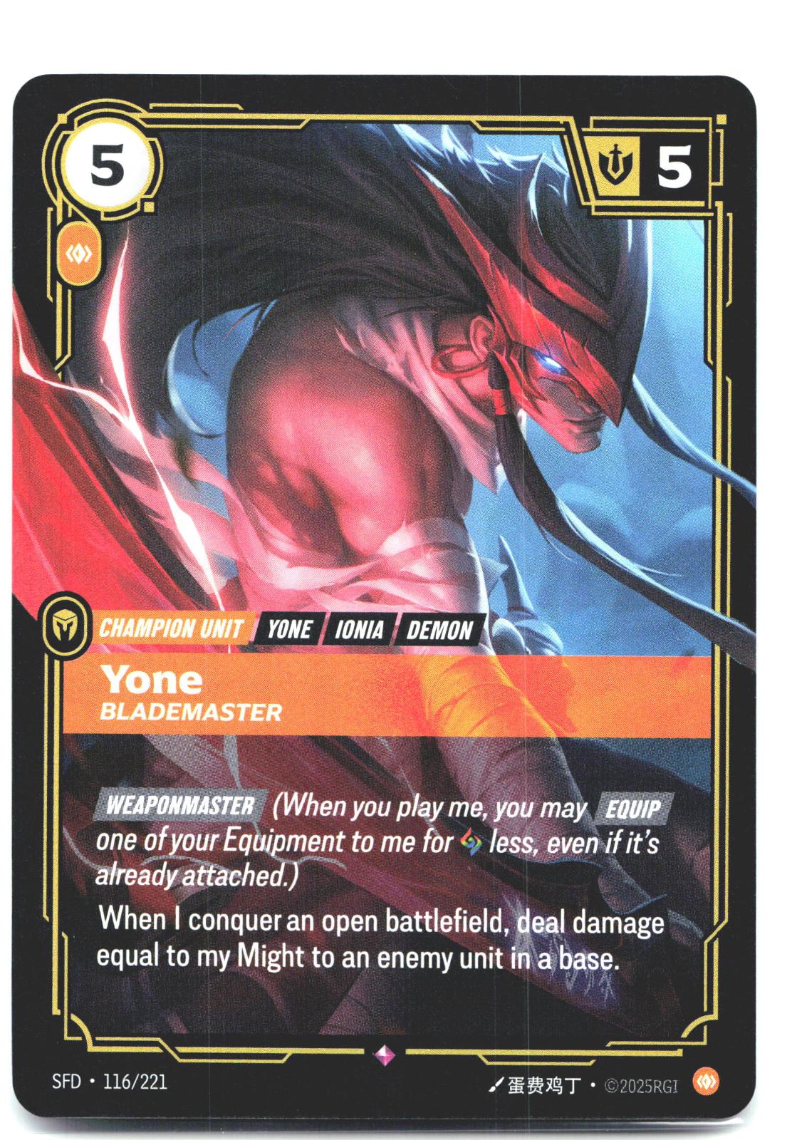 116/221 Yone - Blademaster Foil Spiritforged