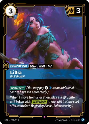 082/219 Lillia - Fae Fawn Foil Unleashed