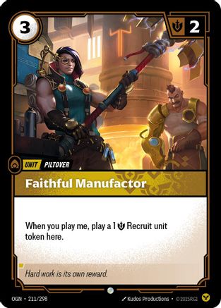 211/298 Faithful Manufactor Origins