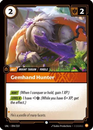 094/219 Gemhand Hunter Unleashed