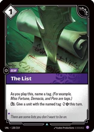 138/219 The List Foil Unleashed