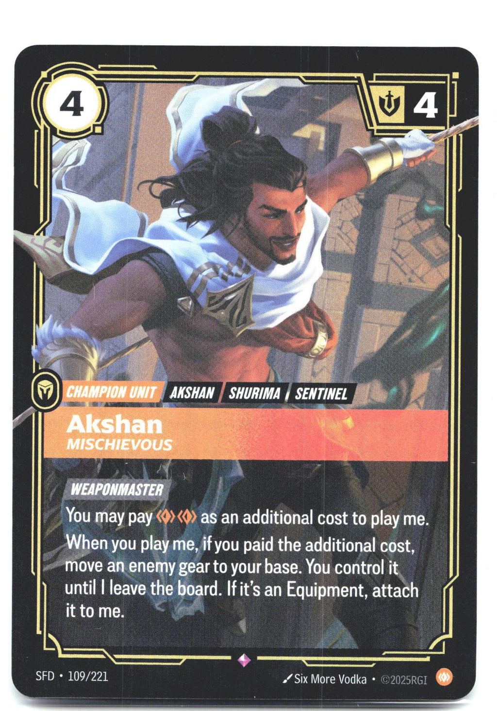 109/221 Akshan - Mischievous Foil Spiritforged