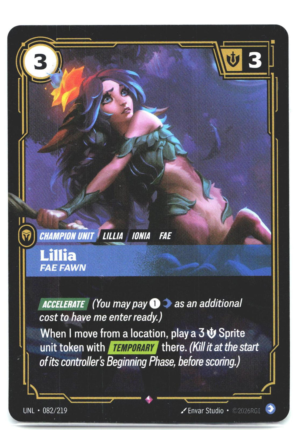 082/219 Lillia - Fae Fawn Foil Unleashed