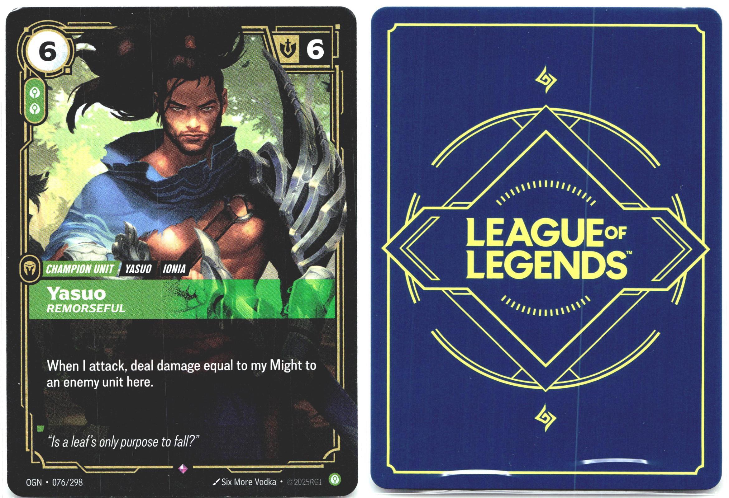 076/298 Yasuo - Remorseful Foil Origins