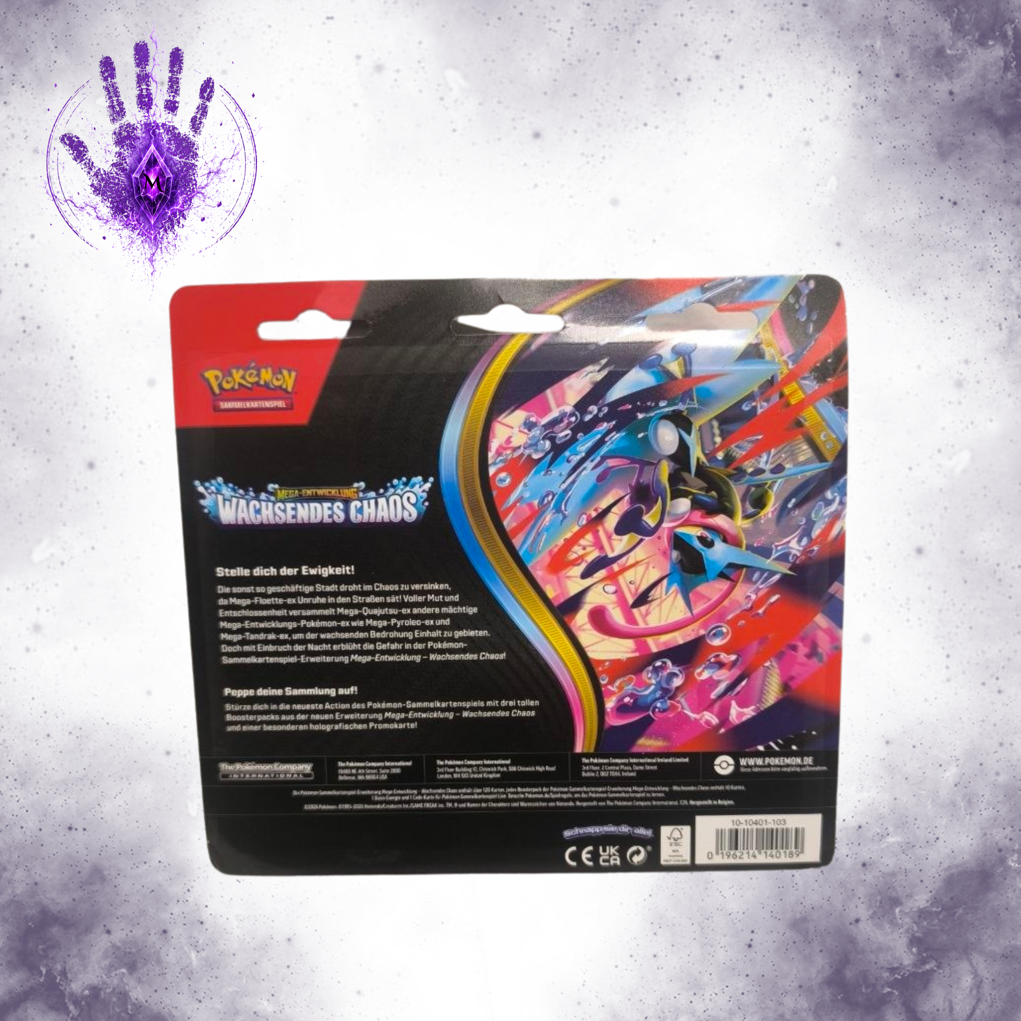 Pokemon Drei-Boosterpack-Blister Wachsendes Chaos Deutsch