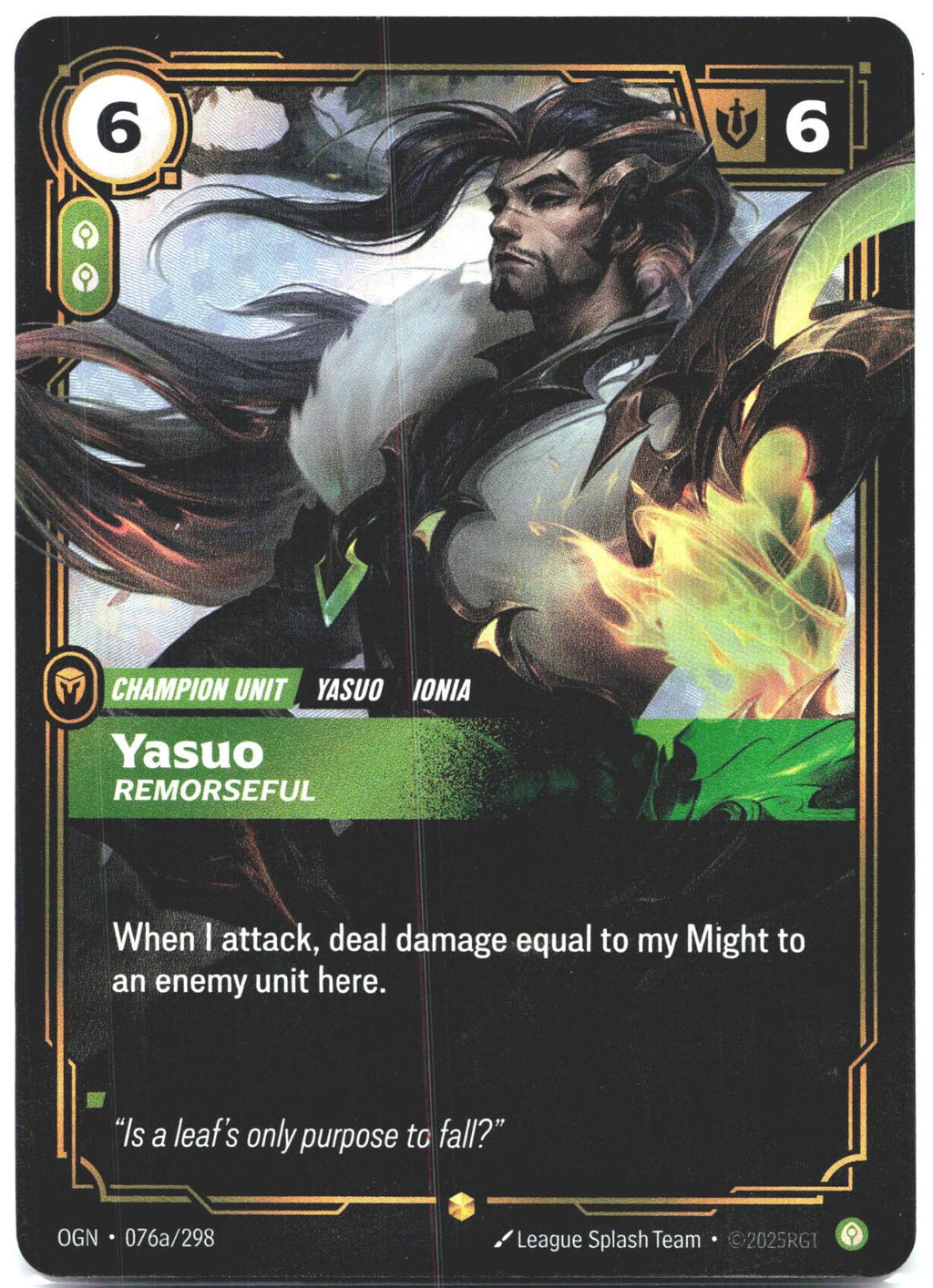 076A/298 Yasuo - Remorseful (Alternate Art) Foil Origins