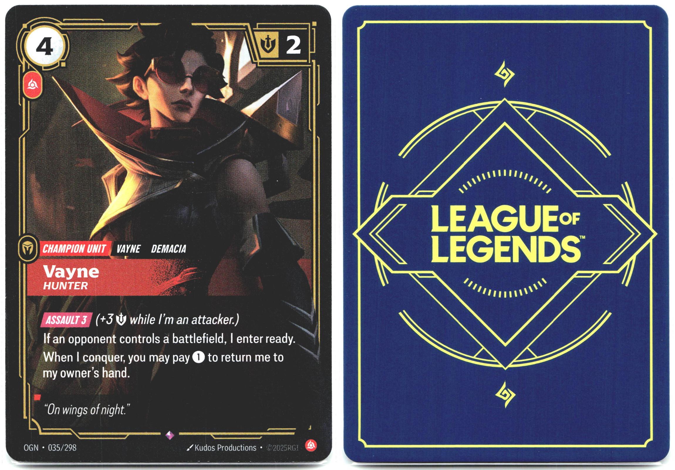 035/298 Vayne - Hunter Foil Origins