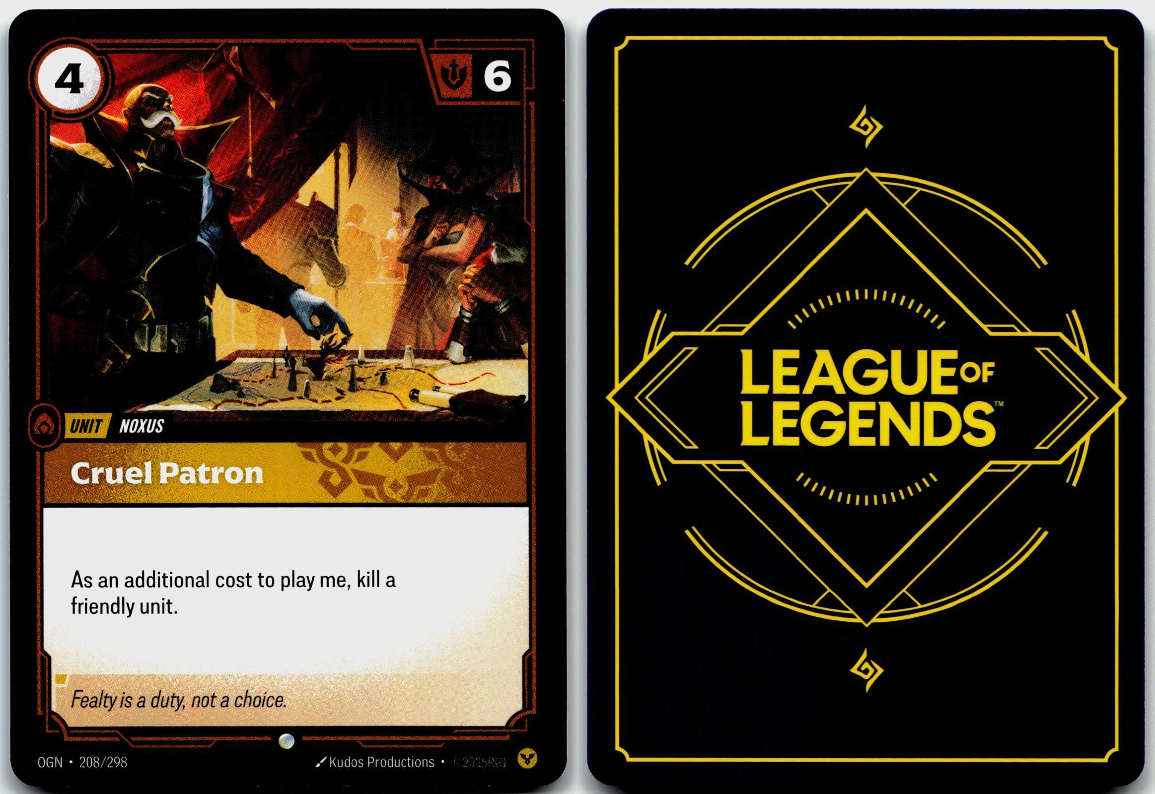 208/298 Cruel Patron Origins