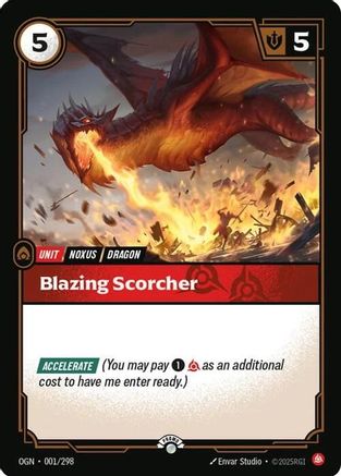 001/298 Blazing Scorcher Foil Riftbound Organized Play Promotional Cards