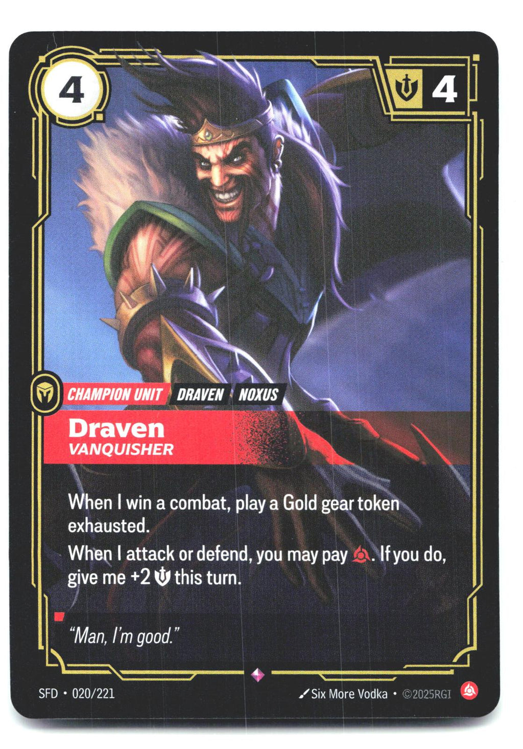020/221 Draven - Vanquisher Foil Spiritforged
