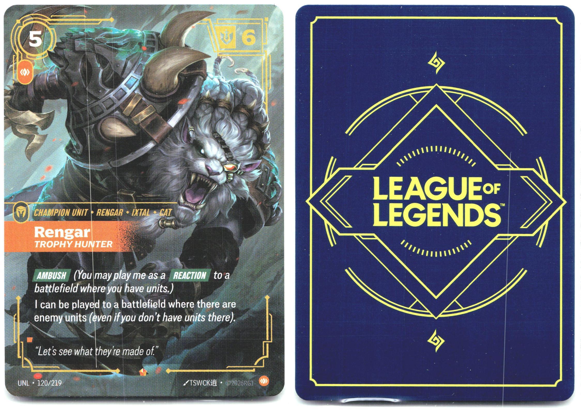 120/219 Rengar - Trophy Hunter Foil Unleashed
