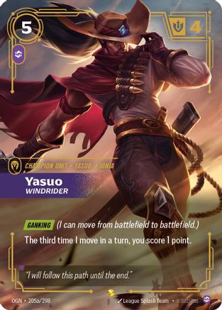 205A/298 Yasuo - Windrider (Alternate Art) Foil Origins