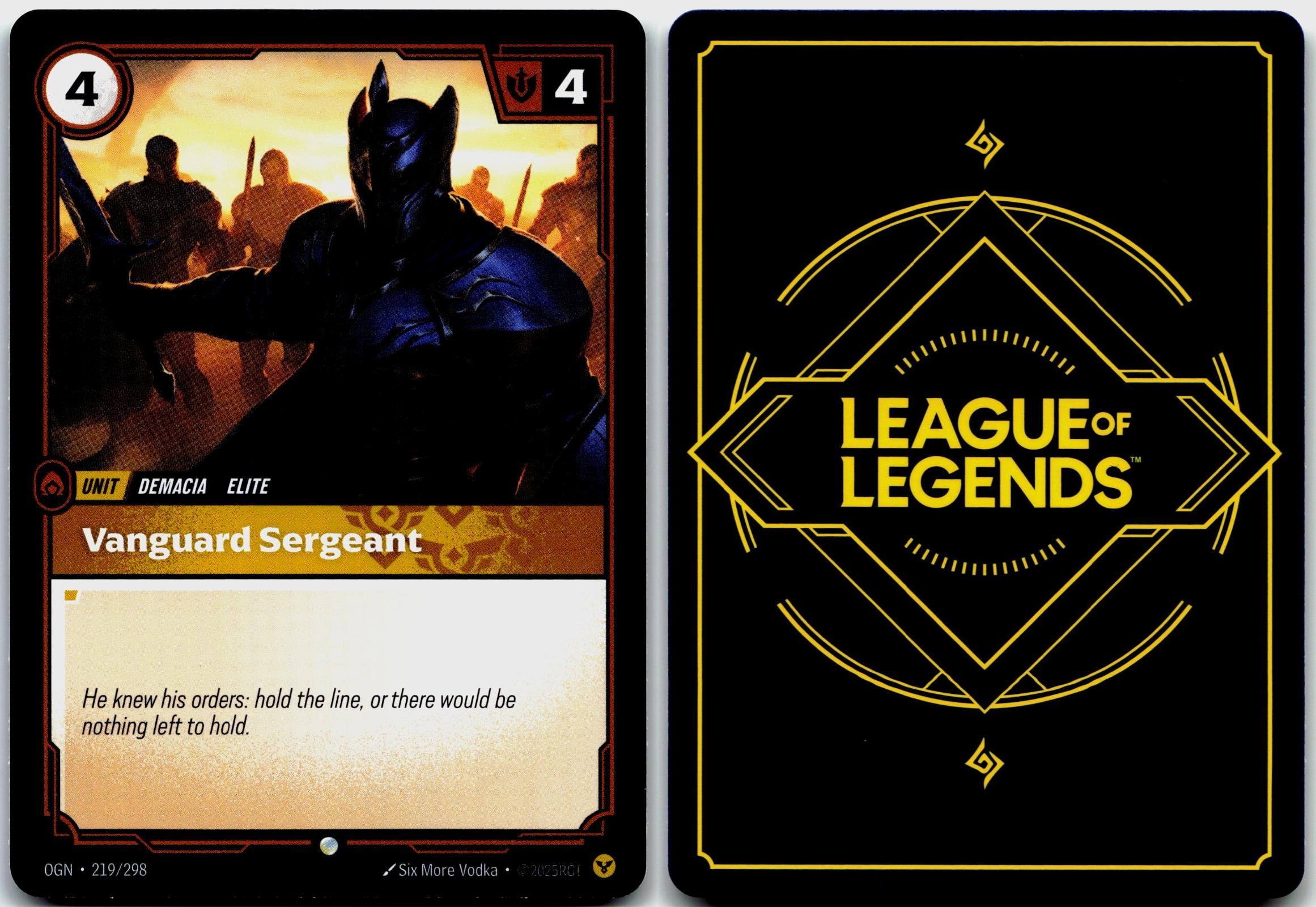 219/298 Vanguard Sergeant Origins