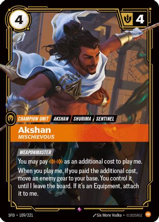 109/221 Akshan - Mischievous Foil Spiritforged
