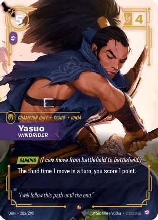 205/298 Yasuo - Windrider Foil Origins