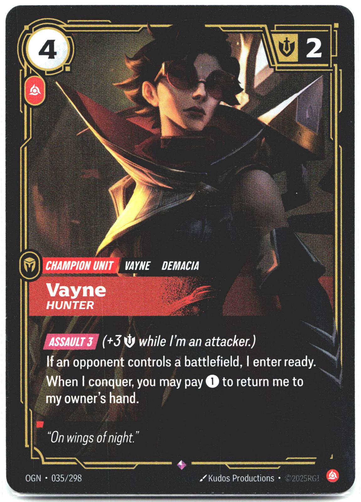 035/298 Vayne - Hunter Foil Origins