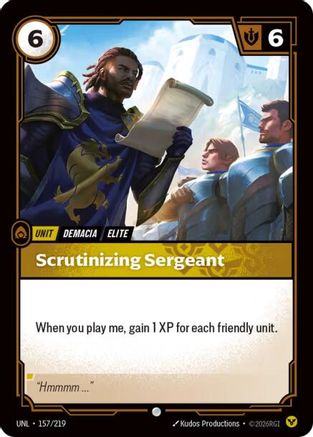 157/219 Scrutinizing Sergeant Unleashed