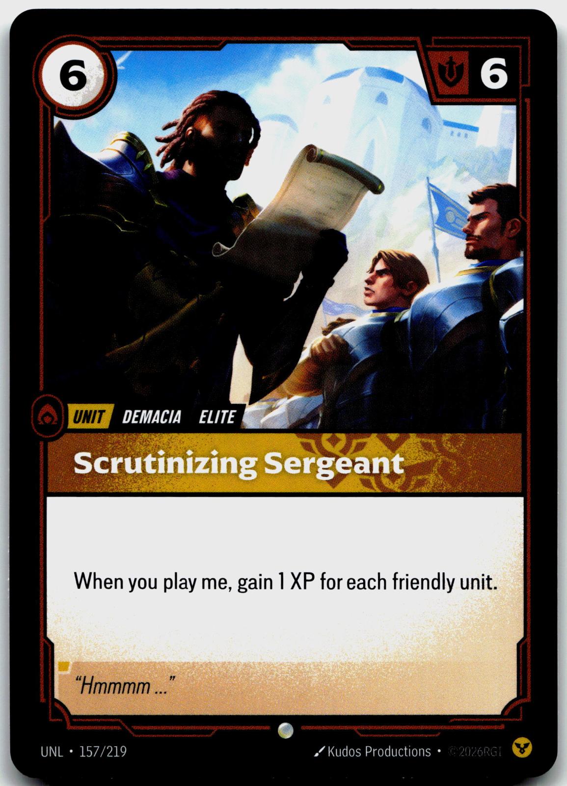 157/219 Scrutinizing Sergeant Unleashed