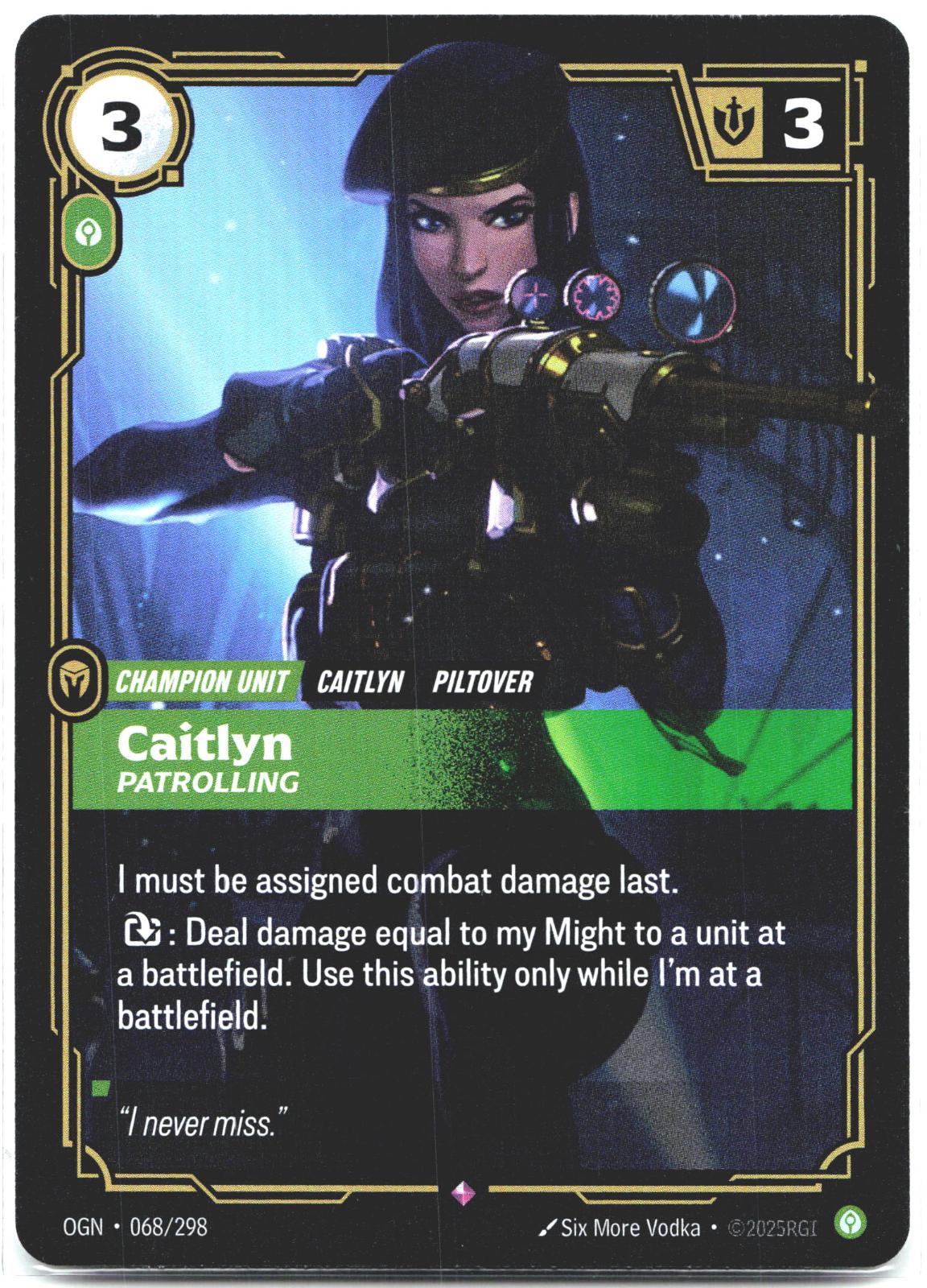 068/298 Caitlyn - Patrolling Foil Origins