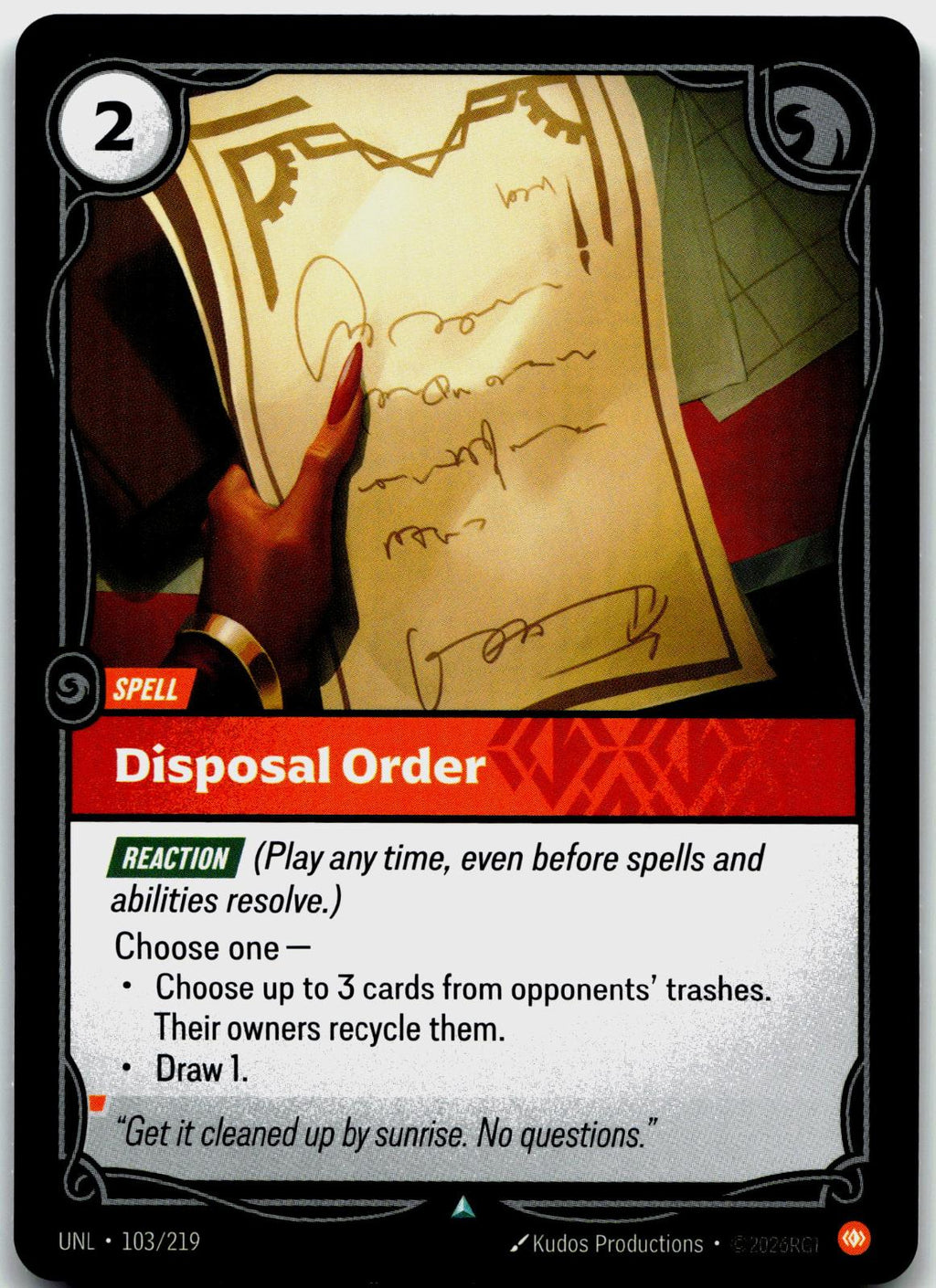 103/219 Disposal Order Unleashed