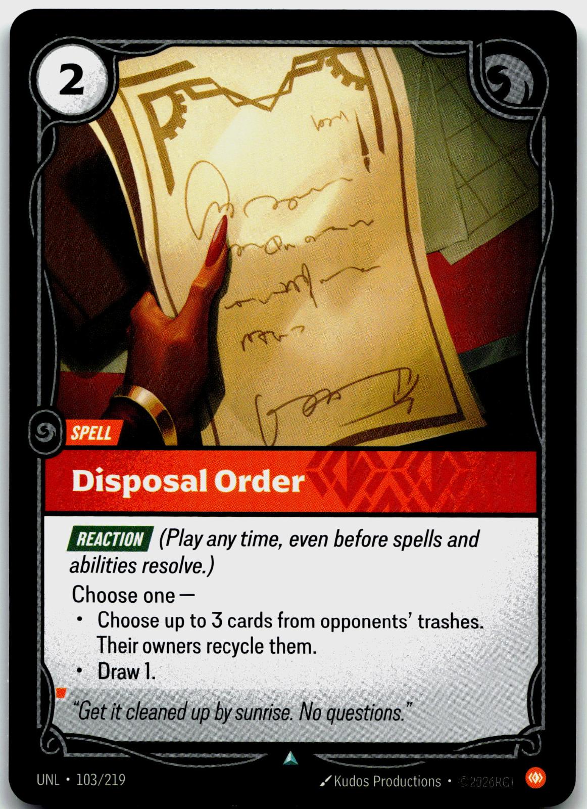 103/219 Disposal Order Unleashed