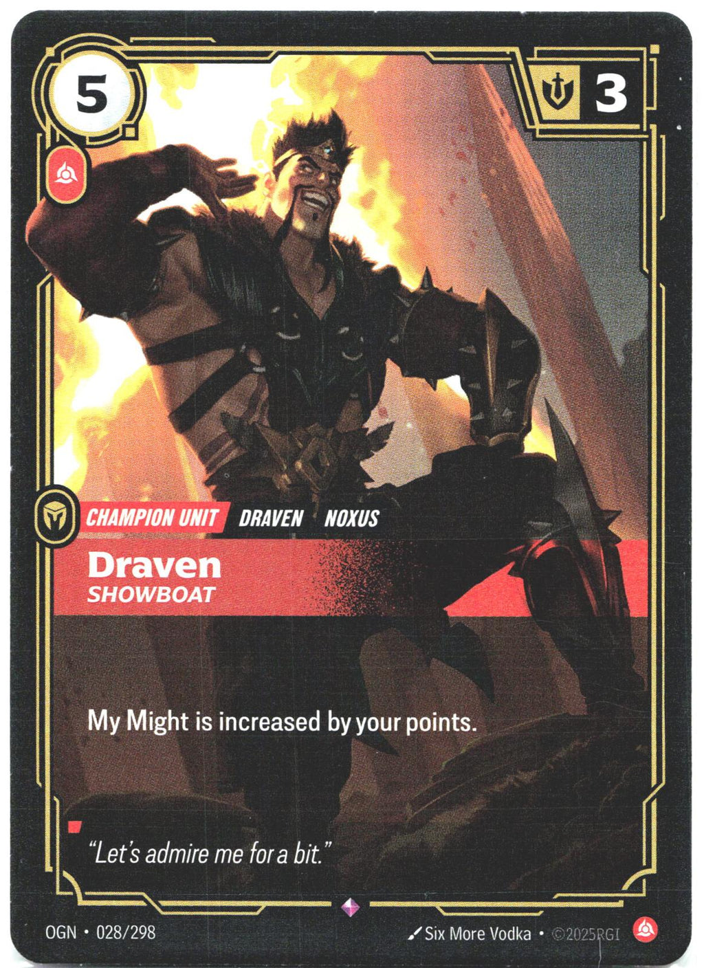 028/298 Draven - Showboat Foil Origins