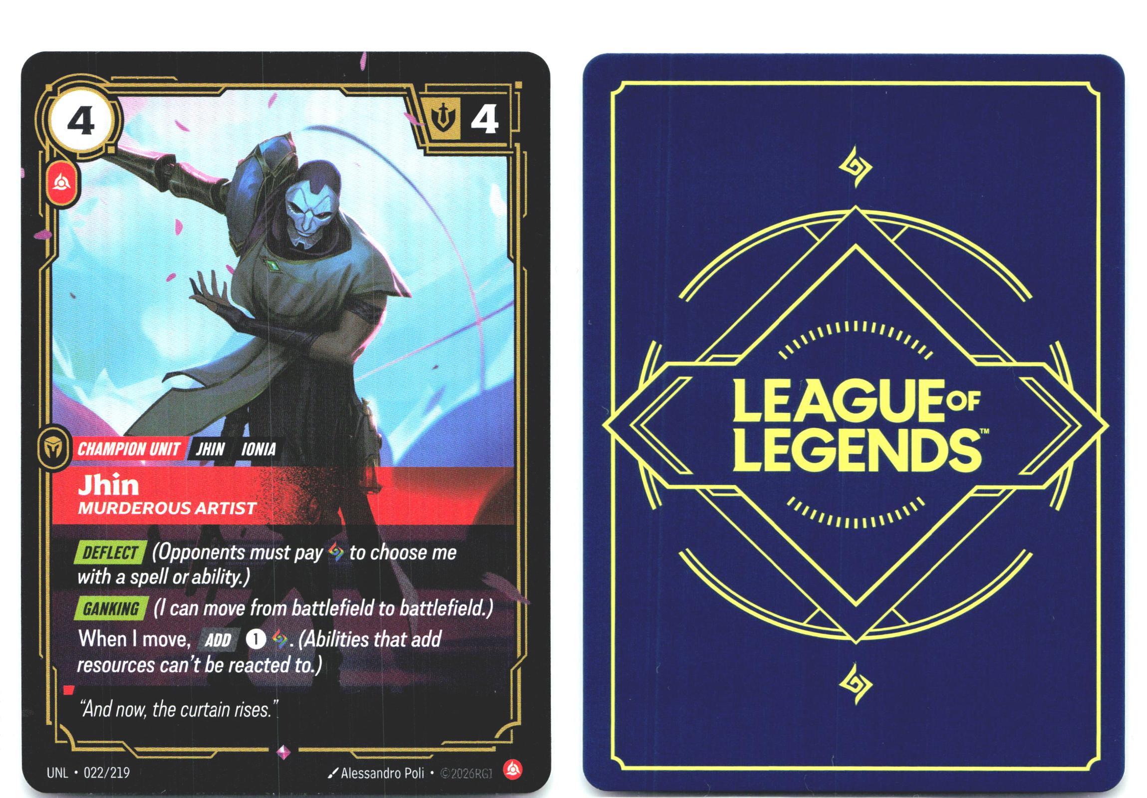 022/219 Jhin - Murderous Artist Foil Unleashed